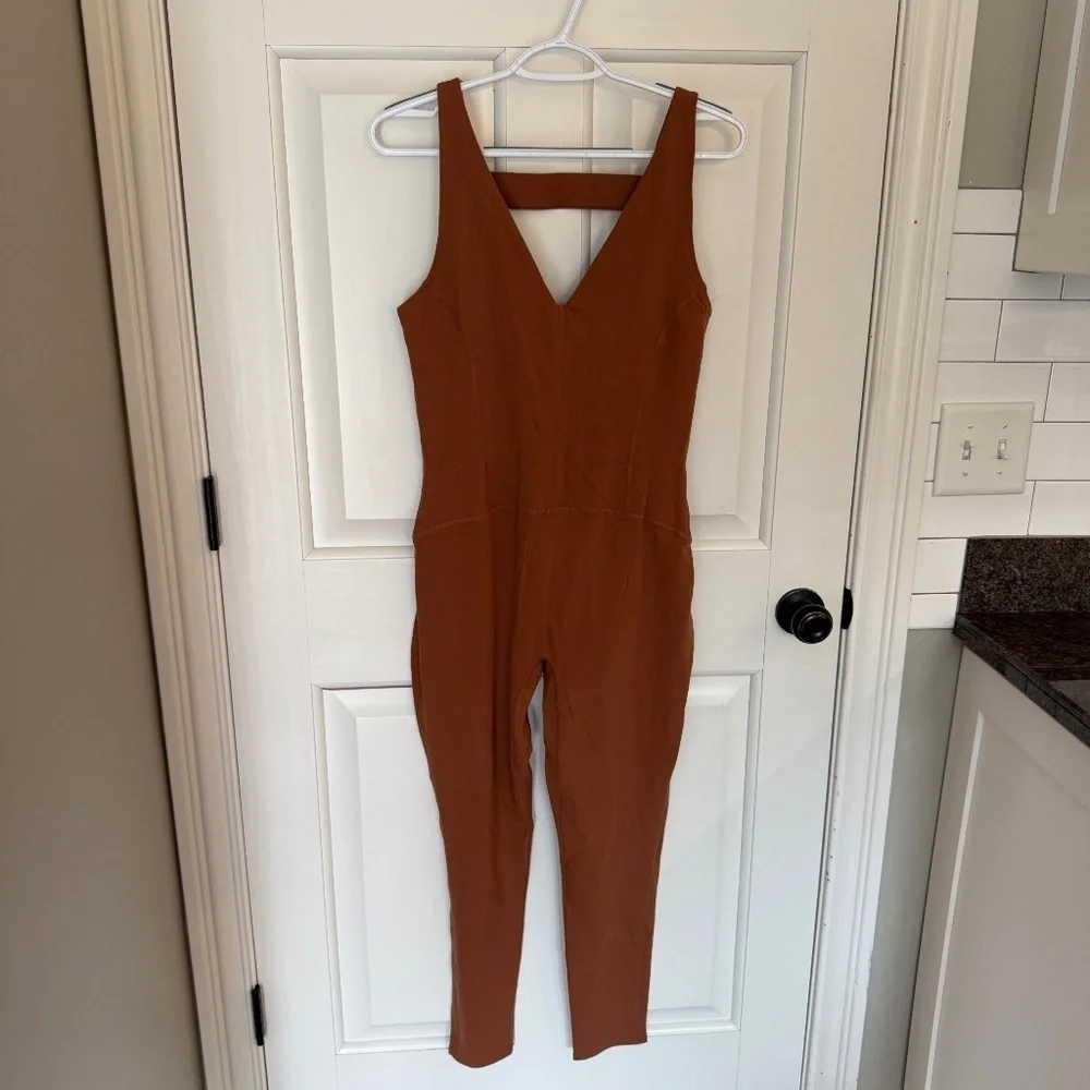 New! Free Movemnt x Free People Never Better One-Piece Brown 45444